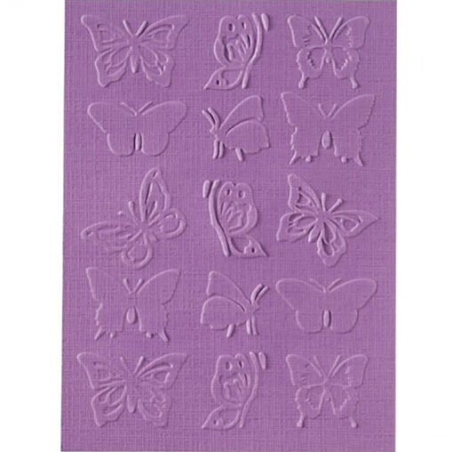 Placa de Textura e Embossing Borboletas