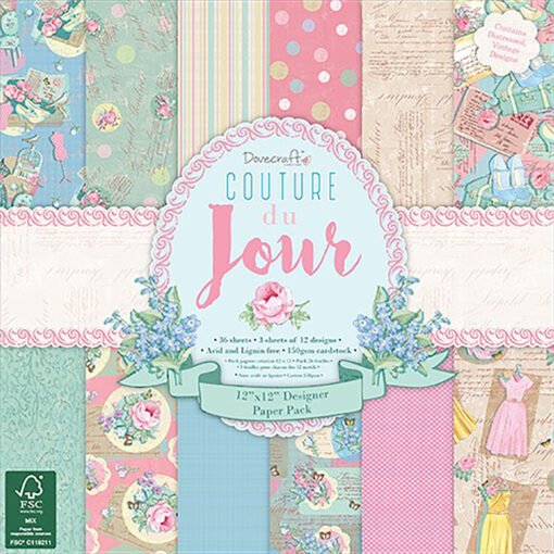 Dovecraft Papel de Scrapbooking Couture du Jour 30x30cm