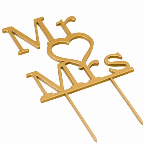 Topo de Bolo em Madeira Mr & Mrs