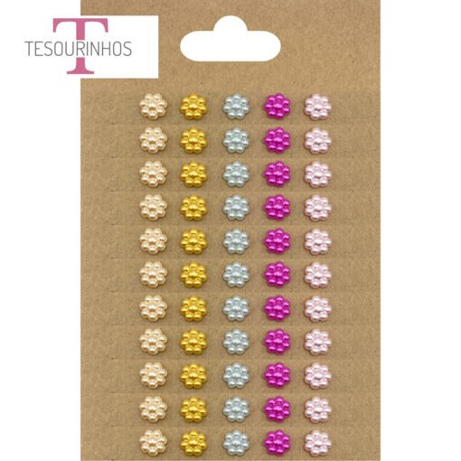 Mini Flores em Resina 10mm - 55 pcs
