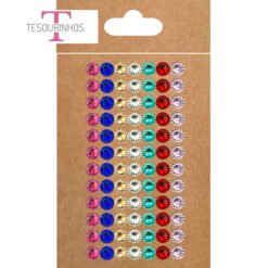 Brilhantes Sortidos Base Plana 8mm – 220 pcs