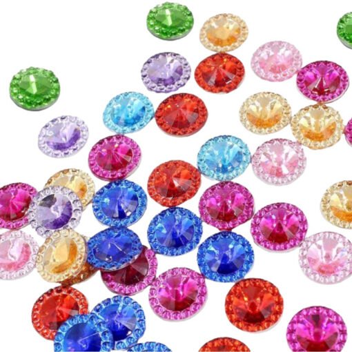 Brilhantes Sortidos Base Plana 8mm – 220 pcs
