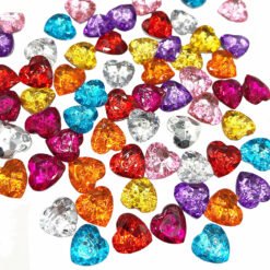 Corações Brilhantes Coloridos 12mm – 25 pcs