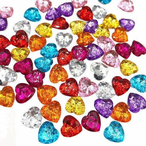 Corações Brilhantes Coloridos 12mm – 25 pcs