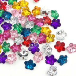 Flores Brilhantes Coloridas 12mm – 45 pcs