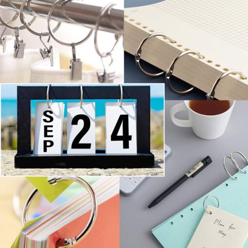 Pack de 6 Aneis de Metal Prata 30mm