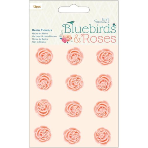 Papermania Flores em Resina Bluebirds & Roses