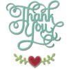 Sizzix Cortantes Thinlits by Jen Long - Phrase, Thank You w/Hearts