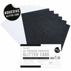 Dovecraft Cartolinas Glitter Adesivas A5 Black & White