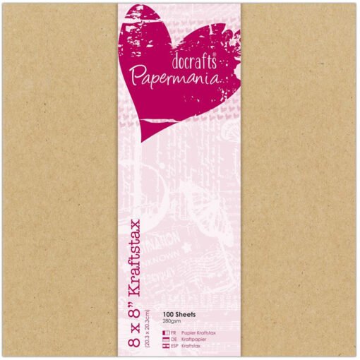 Papermania Pack 100 Cartolinas Kraft 20x20cm