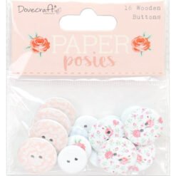 Dovecraft Botões de Madeira Paper Posies