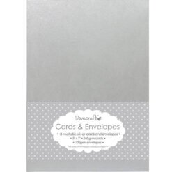 Dovecraft 8 Cartões & Envelopes Prata Metálico