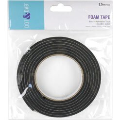 Fita Espuma Adesiva Dupla Face Preta Dot & Dab - 18 x 4 mm