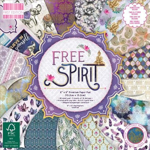 First Edition Papel de Scrapbooking Free Spirit 15x15cm