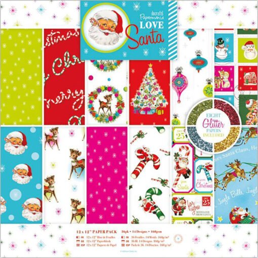 Papermania Papel de Scrapbooking Love Santa 30x30cm