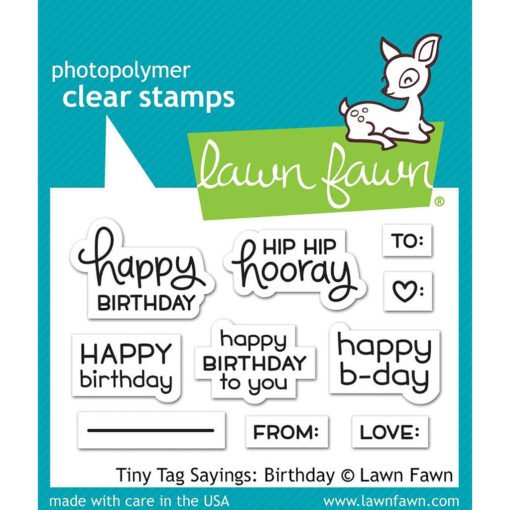 Lawn Fawn Carimbos Tiny Tag Sayings: Birthday