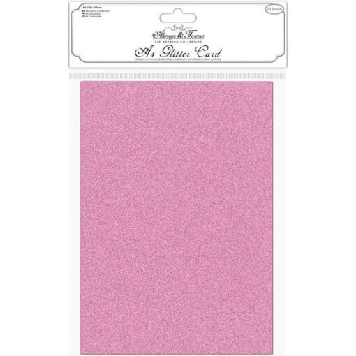 Pack de 10 Cartolinas Glitter A4 Always & Forever - Rosa