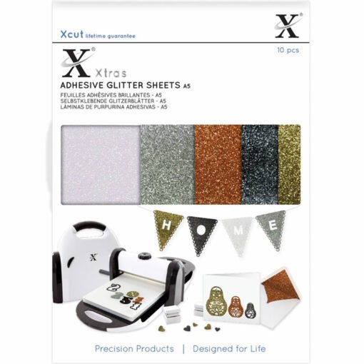 Xcut Folhas A5 Adesivas Glitter Cores Metálicas