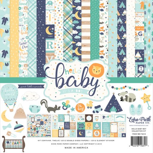 Echo Park Kit de Coleção Hello Baby Boy 30x30cm