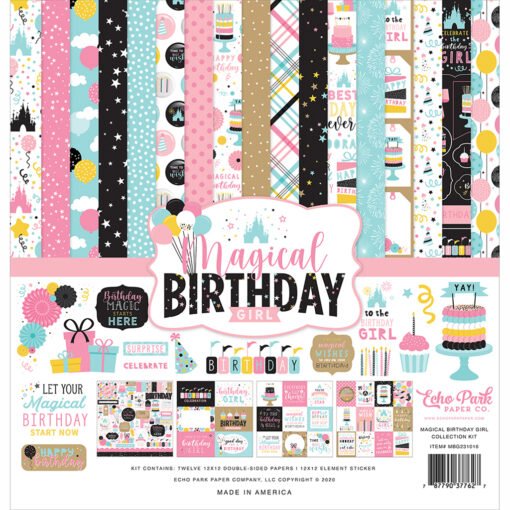 Echo Park Kit de Coleção Magical Birthday Girl 30x30cm