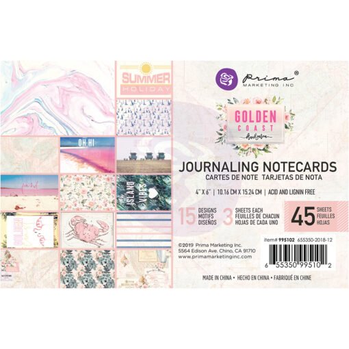 Prima Marketing Journaling Cards Golden Coast