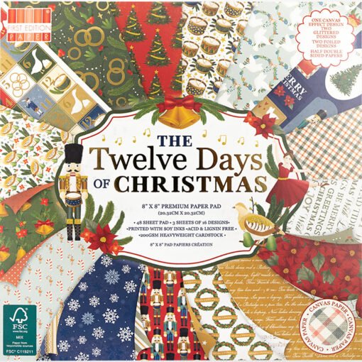 First Edition Papel de Scrapbooking Twelve Days of Christmas 20x20cm