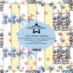 Paper Favourites Papel de Scrapbooking Cute Panda and Bees 30x30cm