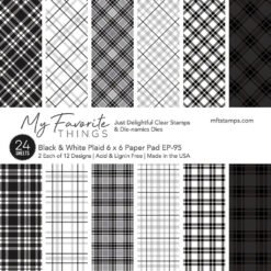 My Favorite Things Papel de Scrapbooking Black & White Plaid 15x15cm