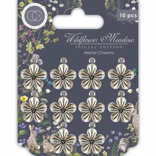 Craft Consortium Charms Metálicos Wildflower Meadow – Flores