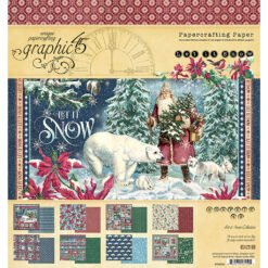 Graphic 45 Papel de Scrapbooking Let it Snow 20x20cm