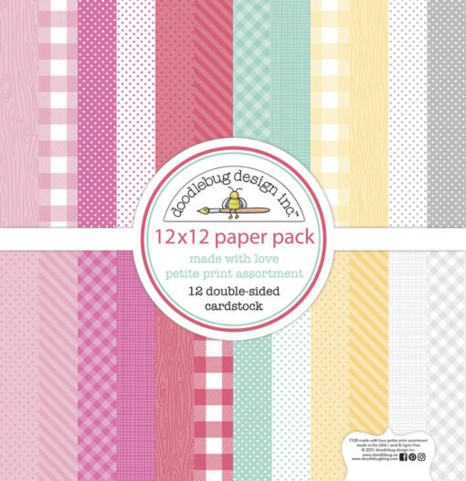 Doodlebug Design Papel de Scrapbooking Made With Love Petite Prints 30x30cm