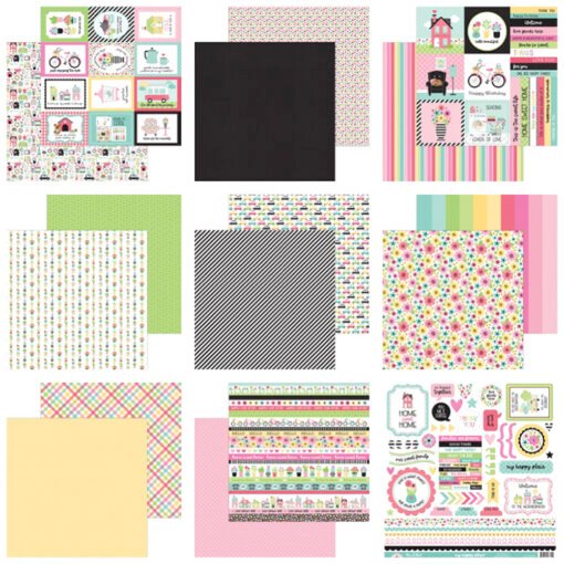 Doodlebug Design Papel de Scrapbooking My Happy Place 30x30cm