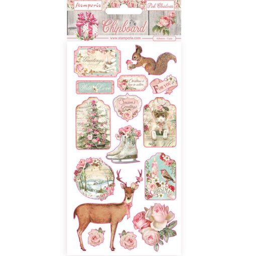 Stamperia Chipboard Adesivo Pink Christmas