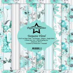 Paper Favourites Papel de Scrapbooking Turquoise Floral 15x15cm