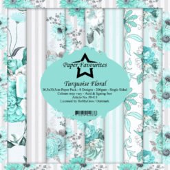 Paper Favourites Papel de Scrapbooking Turquoise Floral 30x30cm