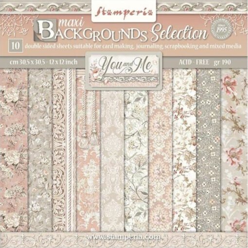 Stamperia Papel de Scrapbooking You and Me Backgrounds 30x30cm