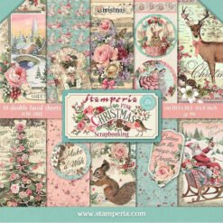 Stamperia Papel de Scrapbooking Pink Christmas 20x20cm