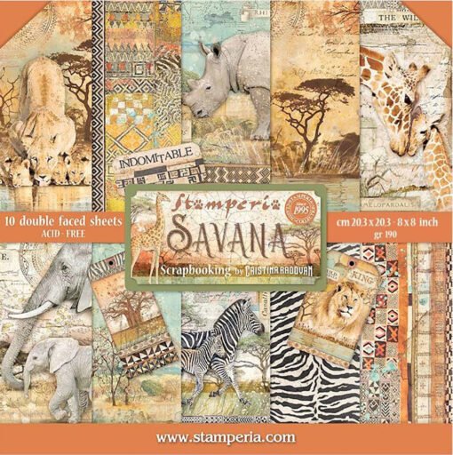 Stamperia Papel de Scrapbooking Savana 20x20cm