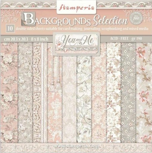 Stamperia Papel de Scrapbooking You and Me Backgrounds 20x20cm