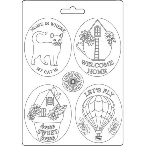 Stamperia Molde A5 Create Happiness Welcome Home Plates