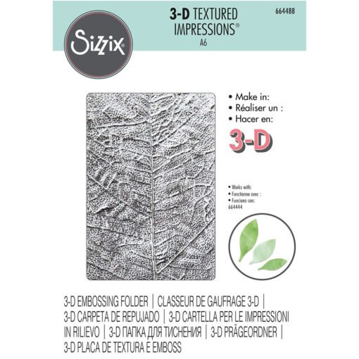 Sizzix Placa de Embossing 3D Leaf Veins