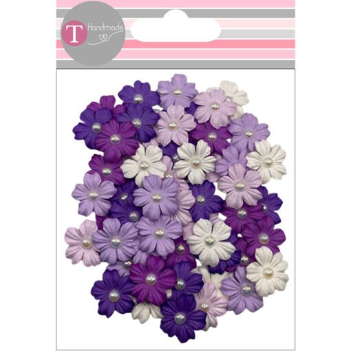 Flores de Papel Tons Lilás – 55 pcs