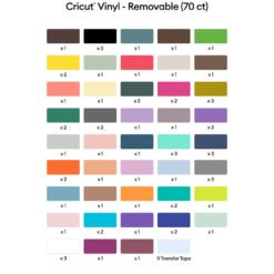 Cricut Pack 70 Folhas de Vinil Removível 30,5x30,5cm