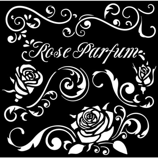 Stamperia Thick Stencil Rose Parfum Borders