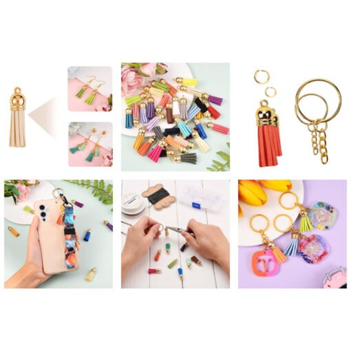 Mini Borlas de Camurça Dourado