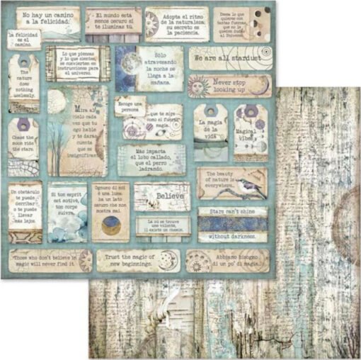 Stamperia Folha de Papel de Scrapbooking Cosmos Quotes 30x30cm