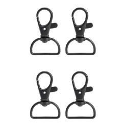 Mosquetões de Metal Preto - 4 pcs