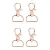 Mosquetões de Metal Ouro Rosa - 4 pcs