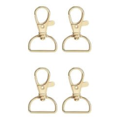 Mosquetões de Metal Ouro Claro - 4 pcs