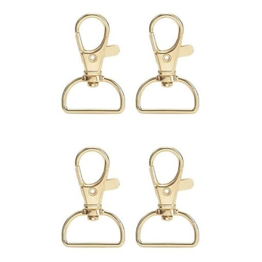 Mosquetões de Metal Ouro Claro - 4 pcs